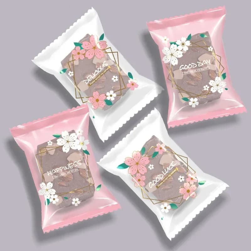 Sacs scellés givrés pour Machine, 100 pièces, pochette pour bonbons, biscuits, desserts, cuisson, Op