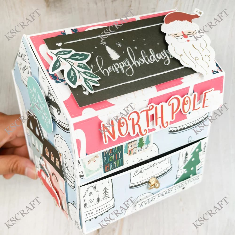 KSCRAFT 3D maison boîte-cadeau matrices de découpe pochoirs pour bricolage Scrapbooking décoratif ga