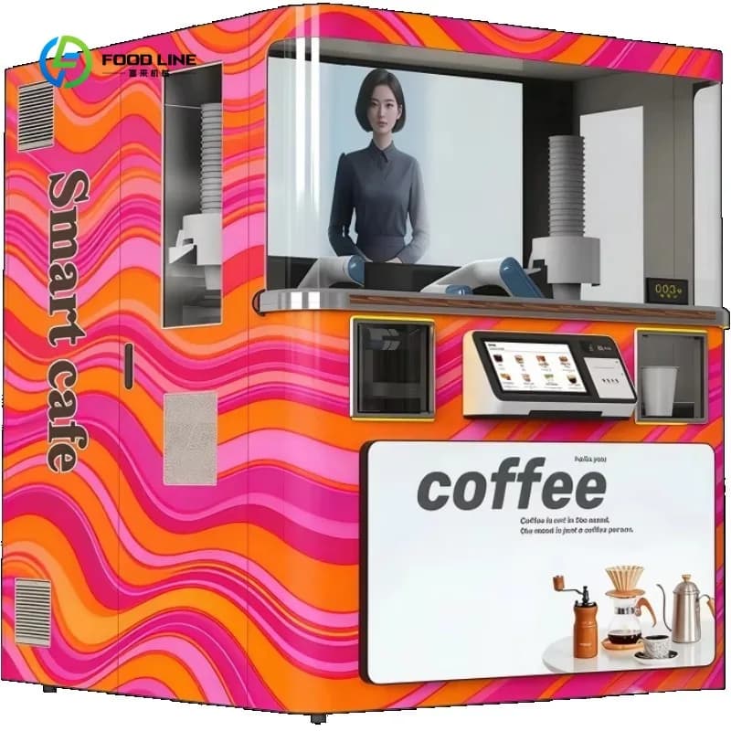 Machine à café robotisée personnalisée, fonctionnement en libre-service 24h/24, retour sur investiss