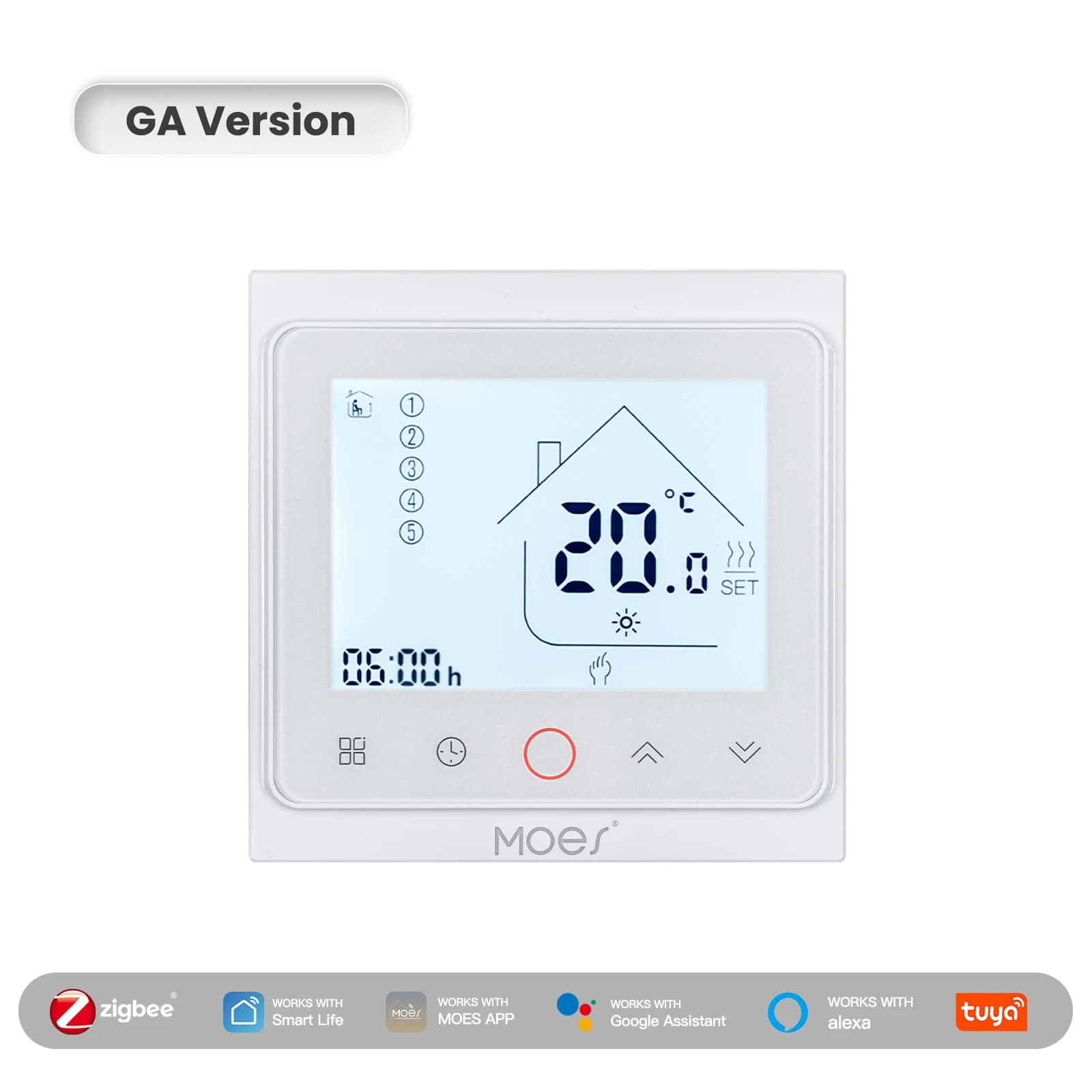 MOES-Thermostat intelligent Zigequation Tuya, contrôle de la température de la pièce, eau, chauffage