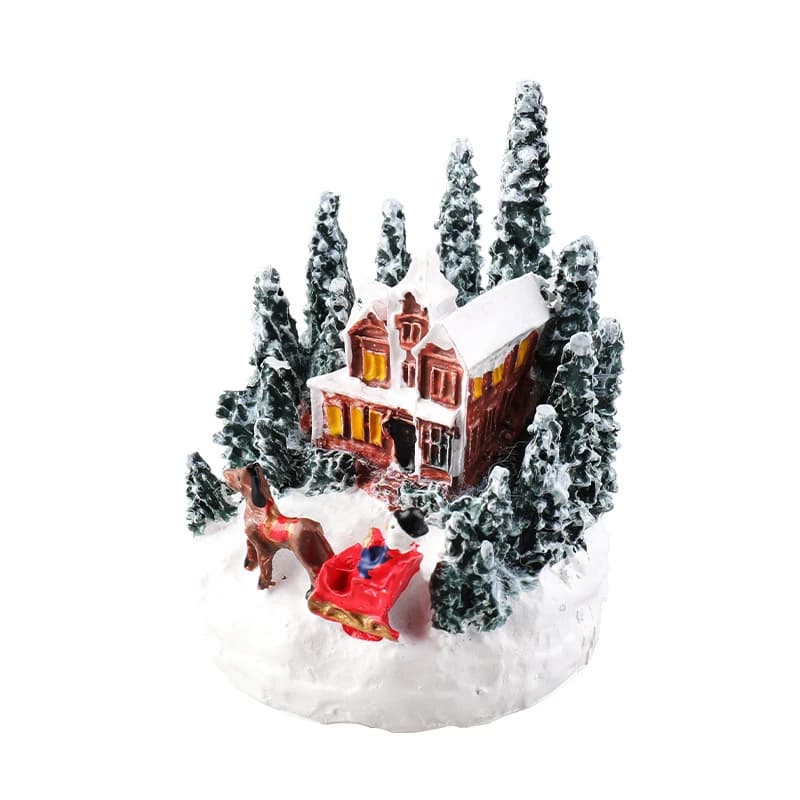 Ornements lumineux LED de noël, château du père noël, maison de neige, artisanat lumineux, cadeau du