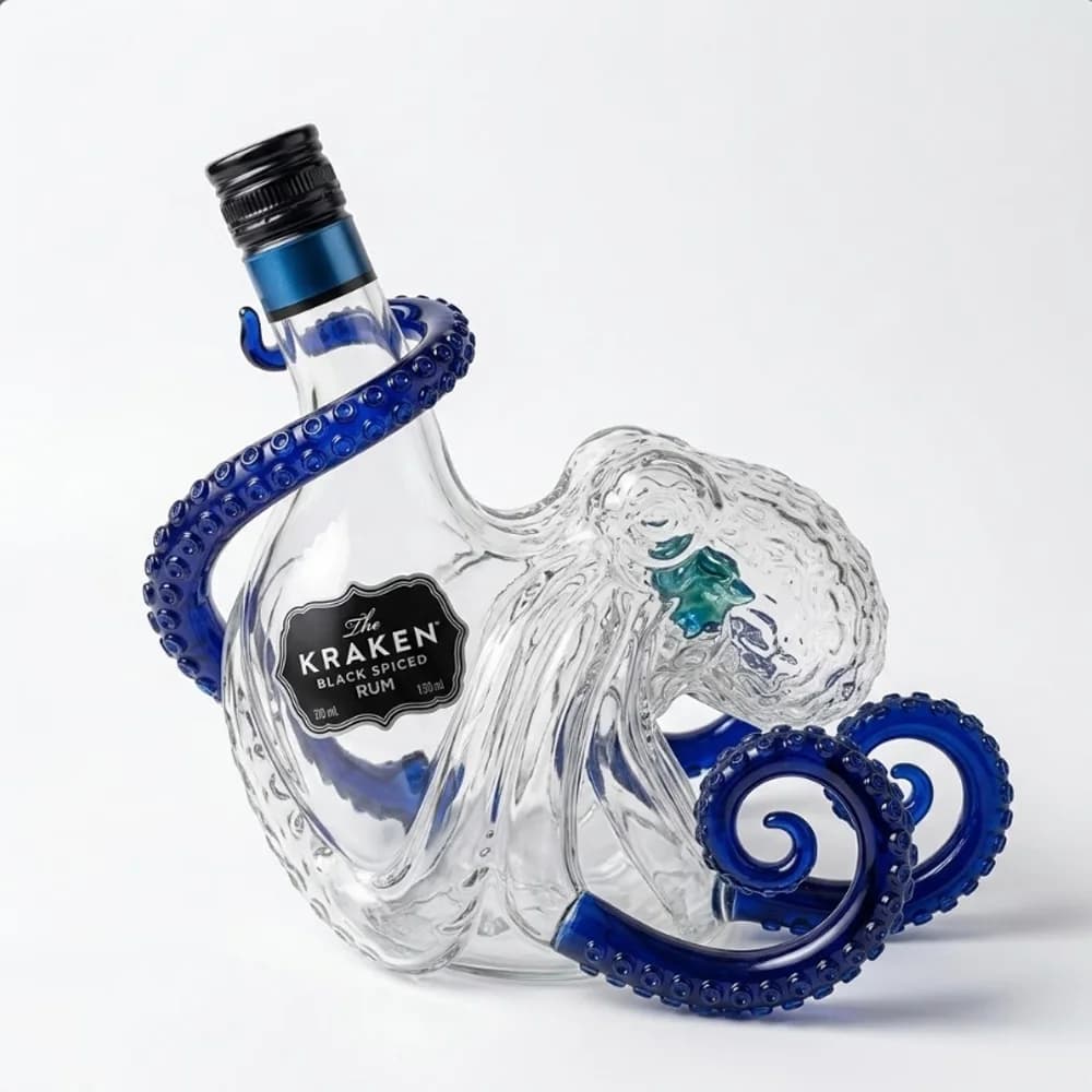 Carafe à whisky en forme de pieuvre, artisanat en verre rétro, décoration unique pour bar et collect
