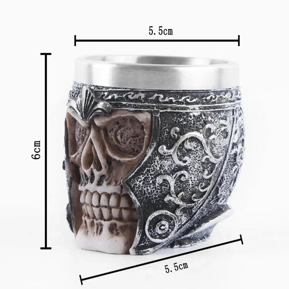 Tasse à Bière en Bois de Style Viking, Simulation de Baril en Bois, à Double Paroi, Isolée en Métal,
