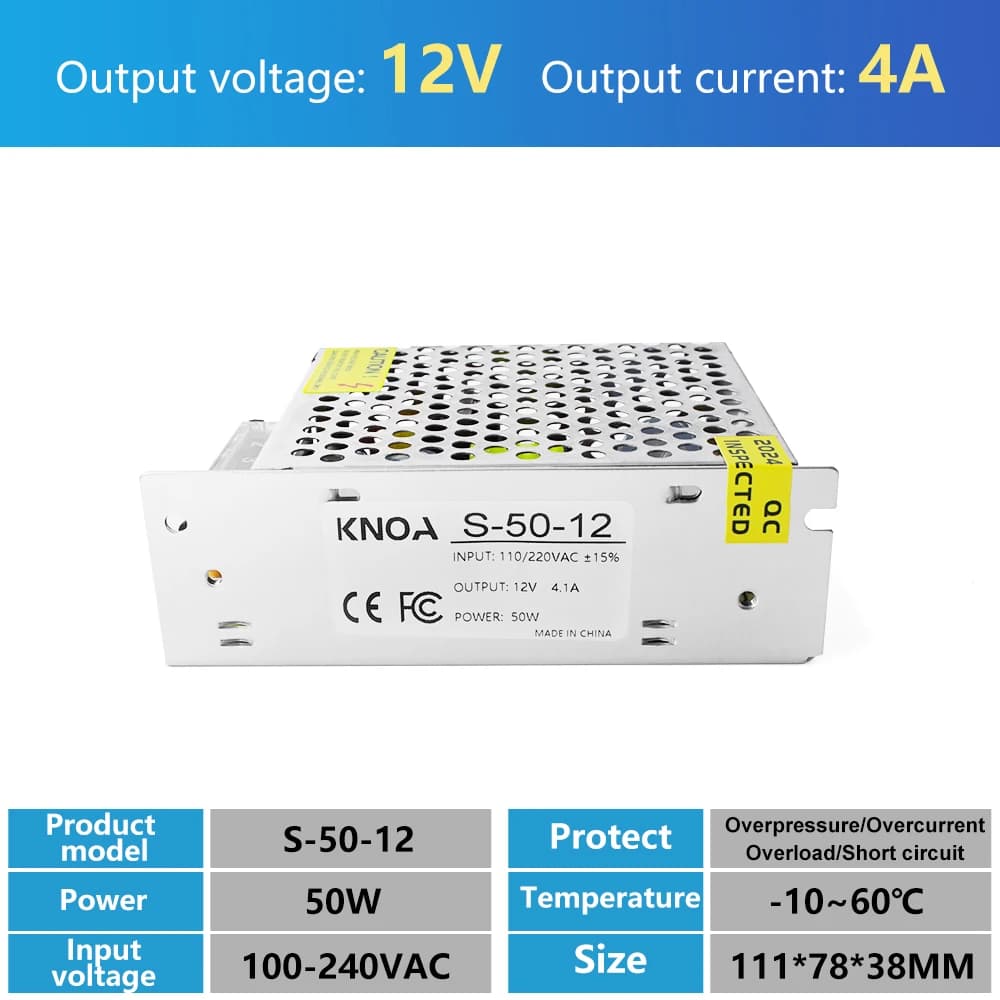 Alimentation électrique DC 5V 12V 24V, 2a 2,5a 4a 5a 10a, 12V Volt 220V à 12V, transformateur de Sou