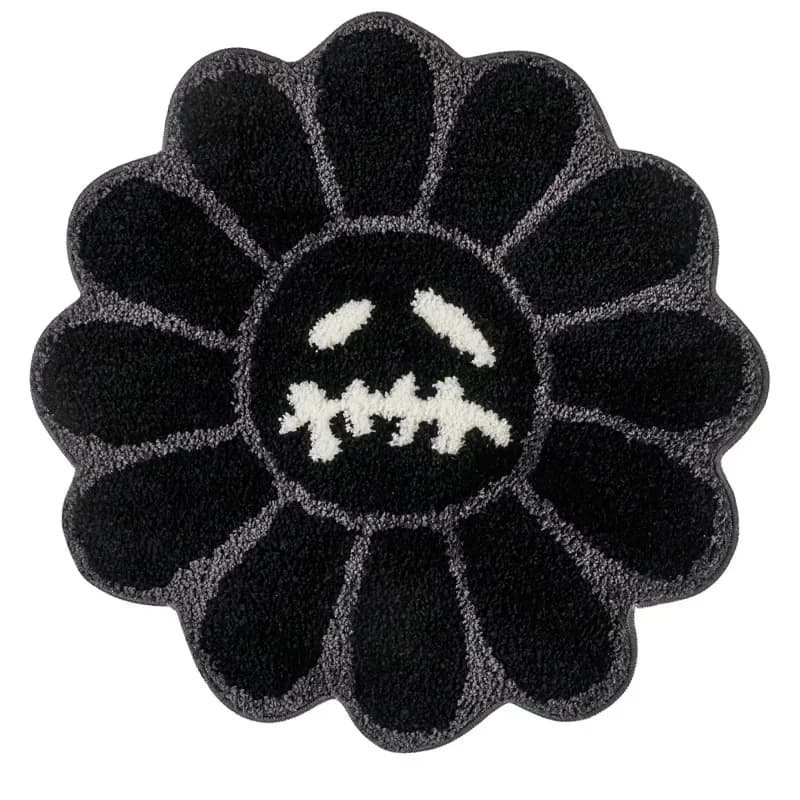 Tapis touffeté motif tournesol, antidérapant, pour salle de bain, motif fleur de cactus, pour chambr