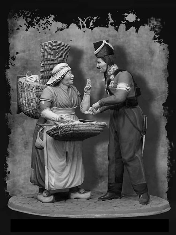 Figurines russes anciennes cossacs à Paris, 75MM, kits de modèles miniatures gk, non assemblé, non p