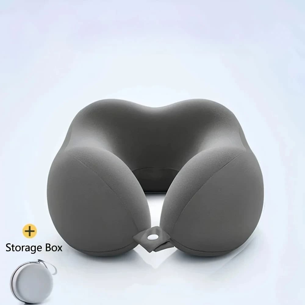 Oreiller cervical confortable en forme de U avec sac de rangement – idéal pour les voyages, la siest