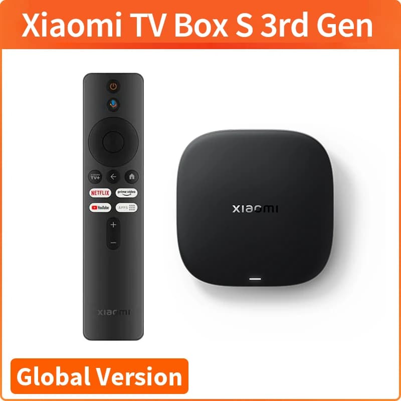 Version mondiale Xiaomi TV Box S 3ème génération 4K Ultra HD Bluetooth 5.2 Wifi6 32GB ROM Google TV
