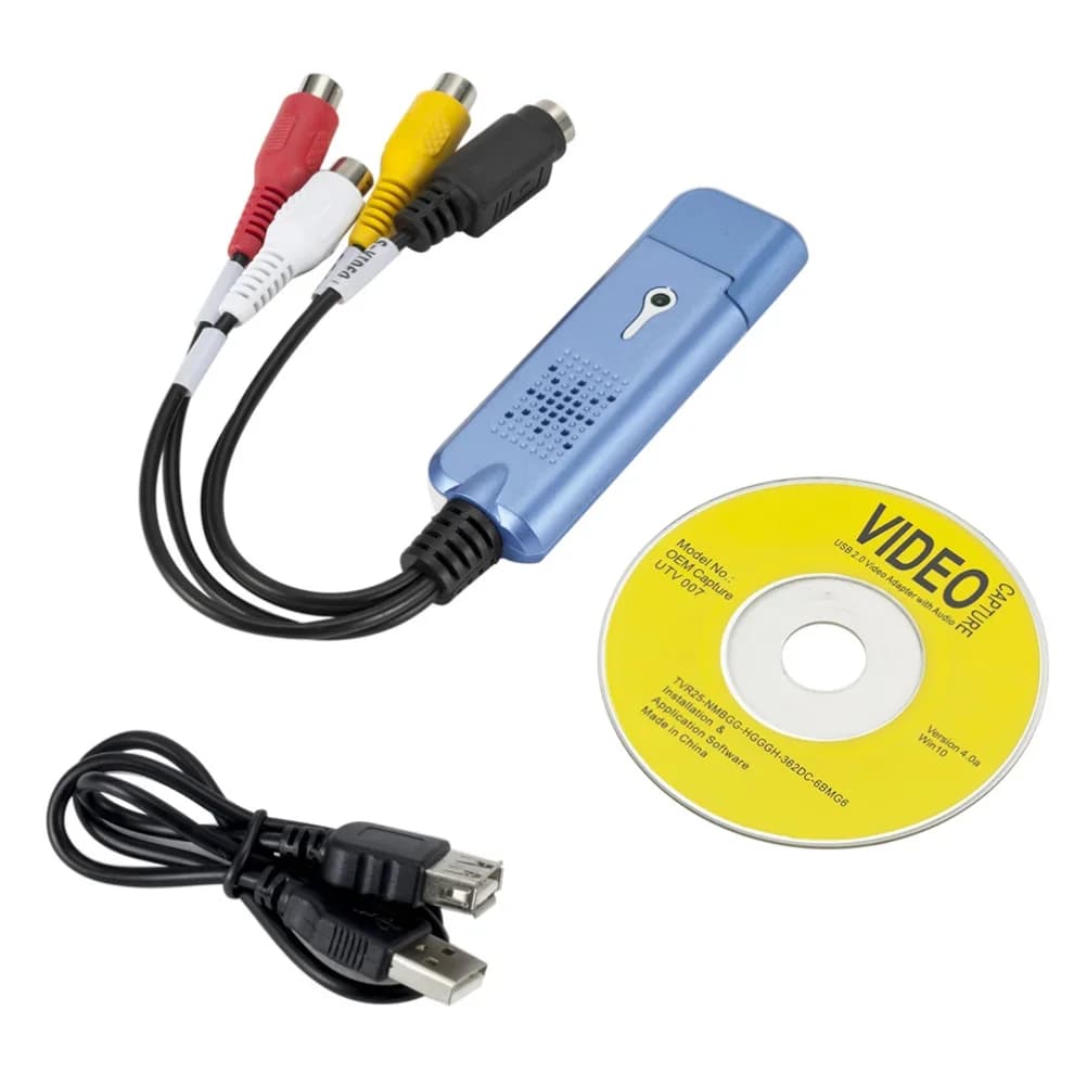Convertisseur VHS vers numérique USB 2.0 vers AV, carte de Capture Audio, magnétoscope TV vers conve