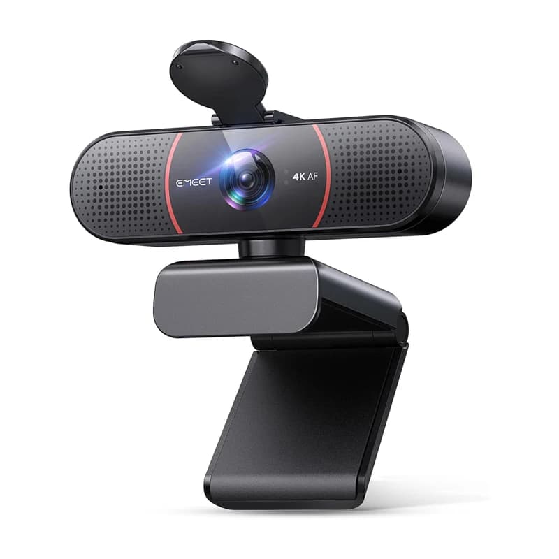 Webcam 4K Autofocus avec 2 Microphones Antibruit, Streaming, USB, EMEET, Vue 66 °, Zoom, Ordinateur