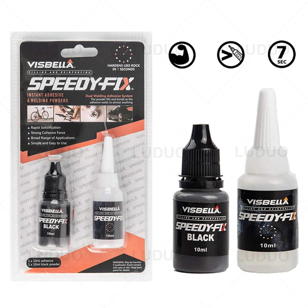 Super colle fixe rapide métal plastique adhésif colle de soudage poudre liquide forte 7 secondes rép