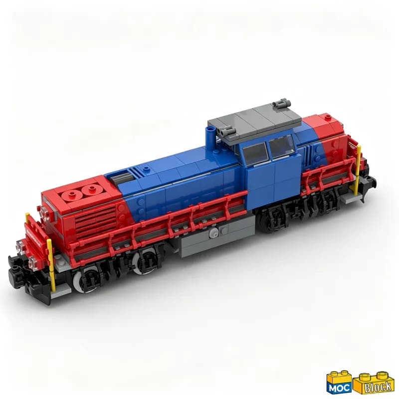 478 pièces – Modèle de locomotive diesel personnalisable AM843 SBB – Train de marchandises – Blocs d