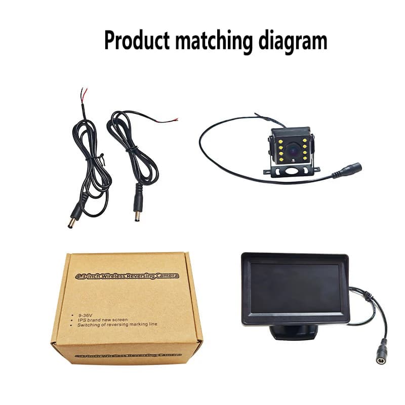 Caméra de recul sans fil "HD TFT LCD, moniteur d'aide au stationnement pour camion, bus, S DC 12V/24