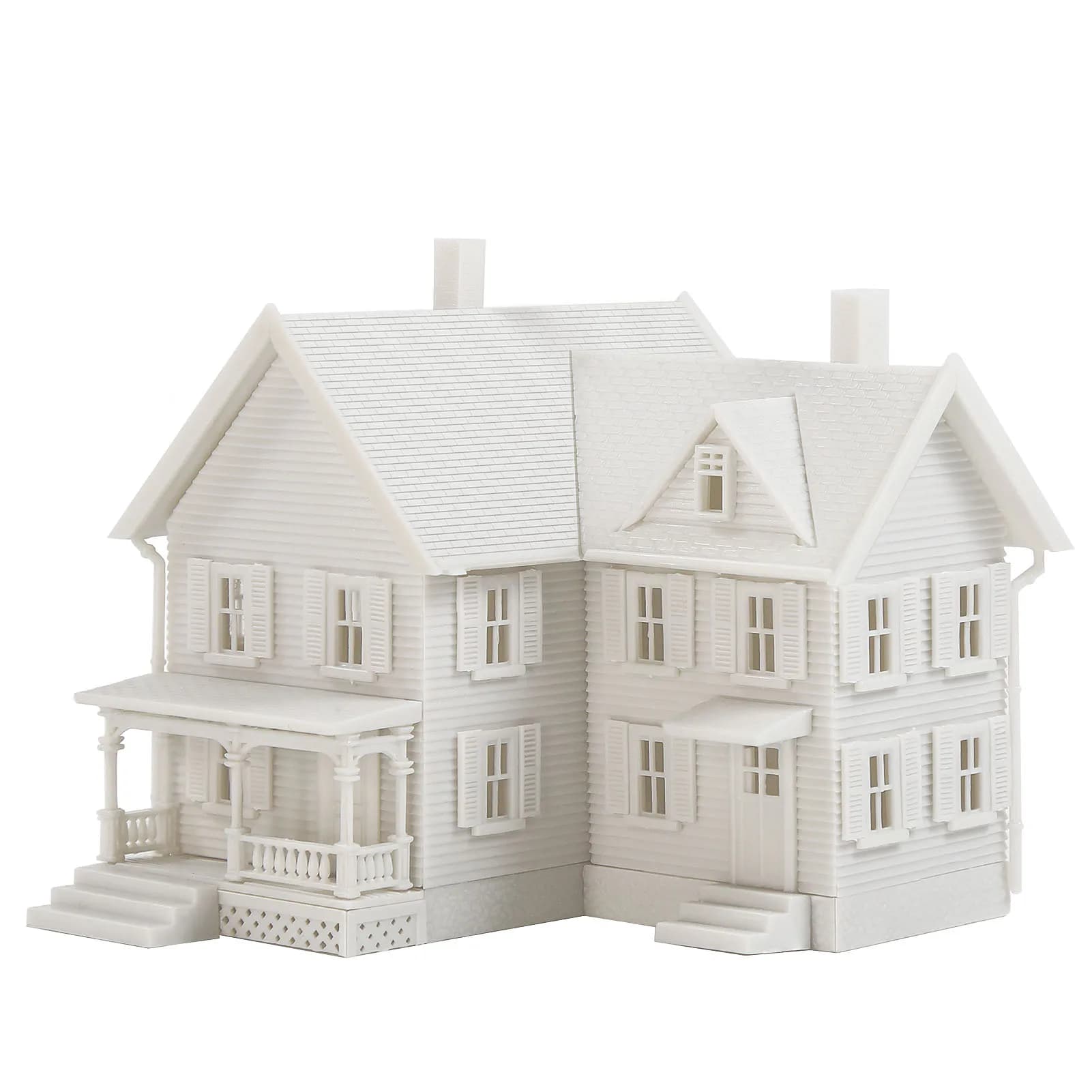 Evemodel N échelle 1:160 modèle Dwelling House Kit deux étages avec porche non assemblé non peint JZ