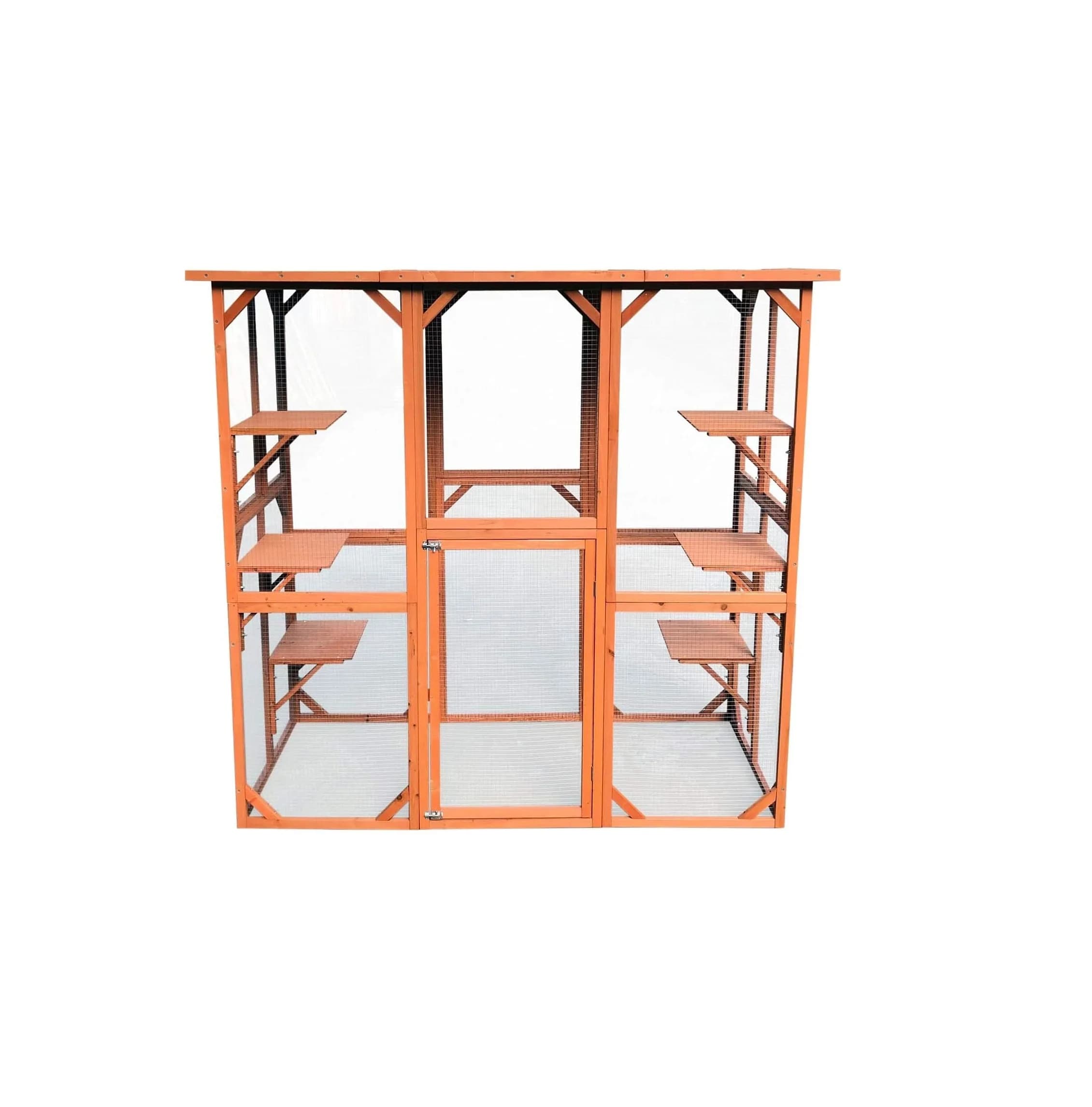 Maison pour chat d'extérieur avec grande porte d'entrée avec 6 plates-formes et protection contre le