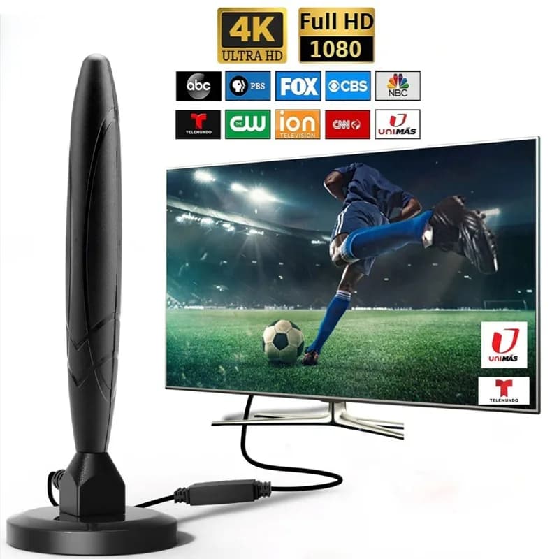 Antenne TV numérique HD d'intérieur, amplificateur de Signal longue portée de 350 Miles, amplificate