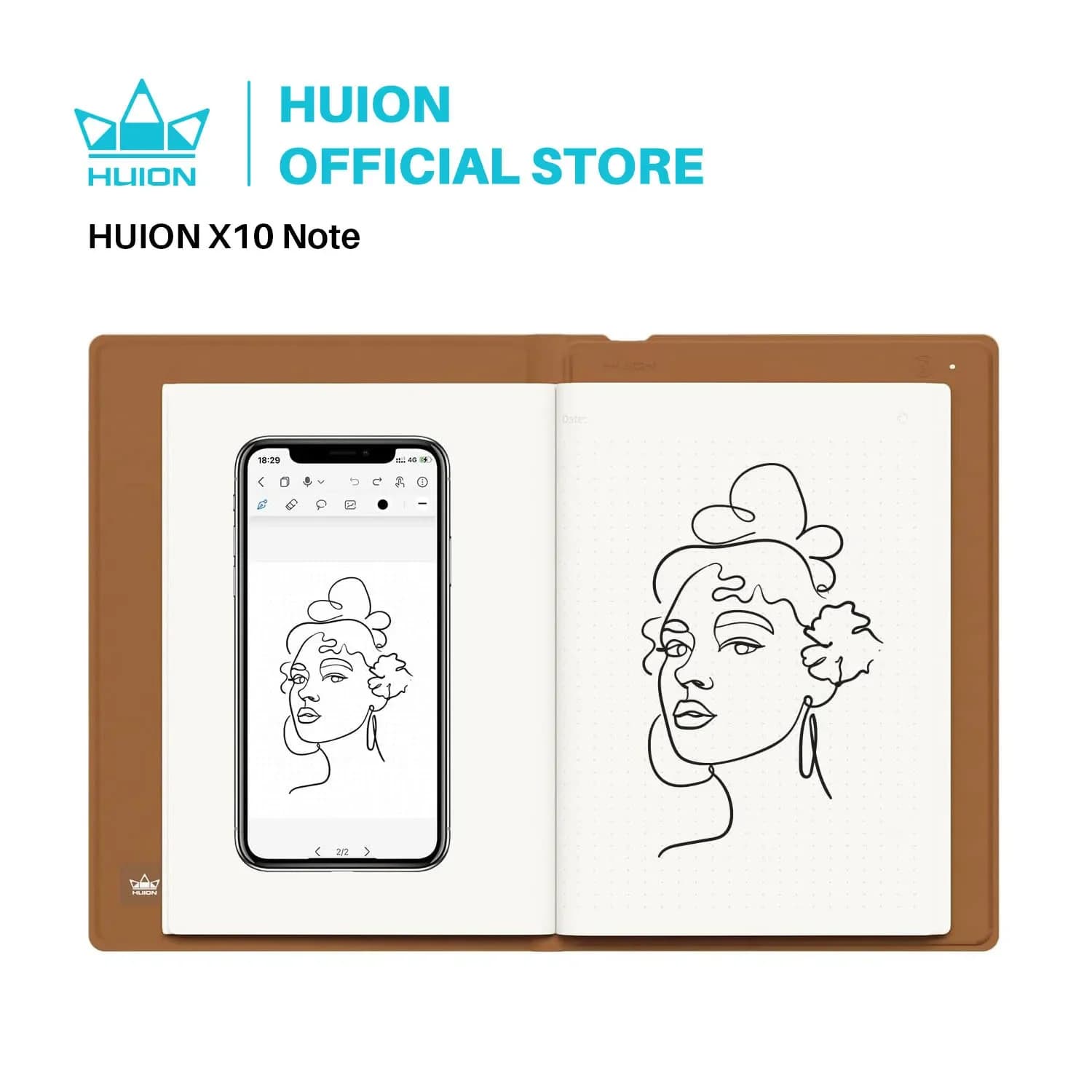 HUION Note – tablette de dessin numérique 2 en 1, avec stylo sans batterie, tablette en papier sans