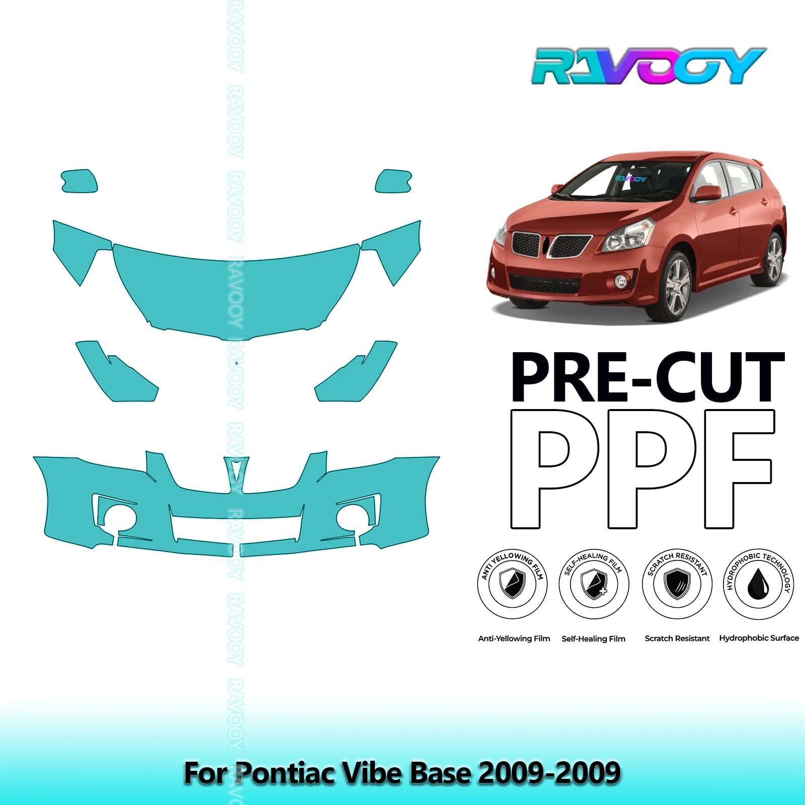Kit avant de voiture, soutien-gorge transparent prédécoupé, Film de Protection de peinture PPF pour