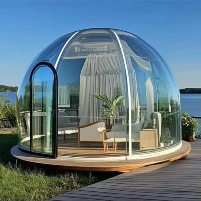 Maisons conteneurs modernes pour camping en plein air, maison à bulles en verre PVC, tente dôme en p