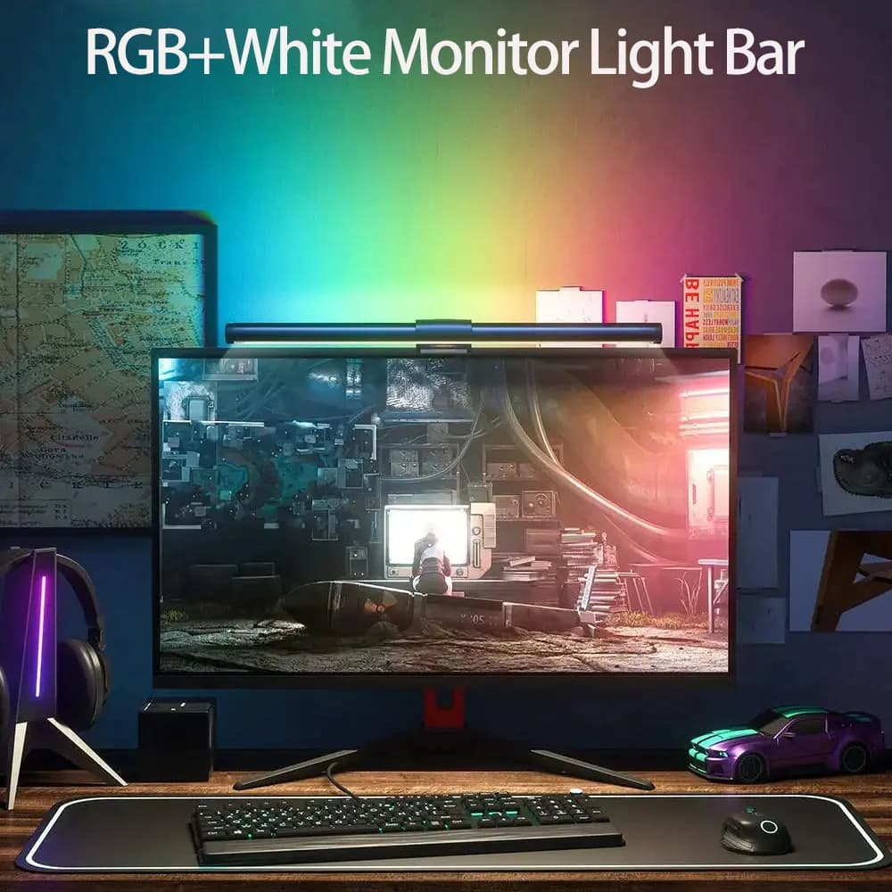 Bande lumineuse LED RVB pour la protection des yeux, lampe de face de lecture d'apprentissage, écran