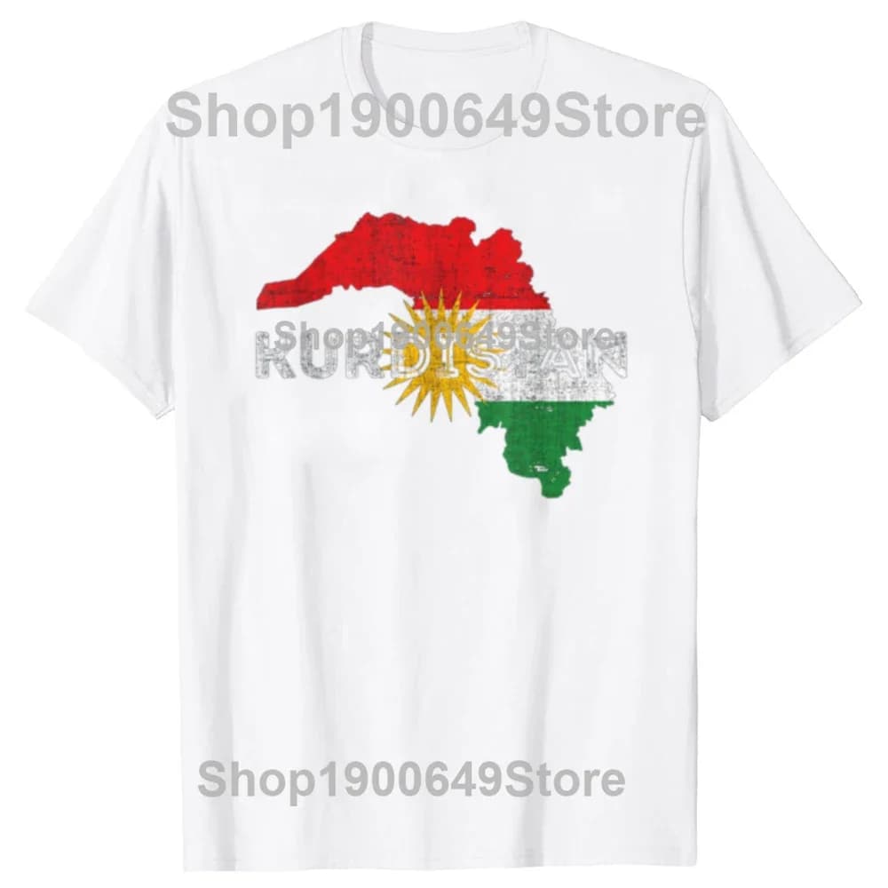 T-shirt graphique du Kurdistan pour hommes et femmes, 100% coton, impression drôle de carte kurde, m