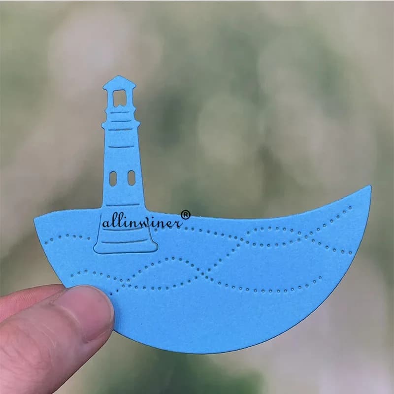 Matrice de découpe en métal pour décoration de phare marin, DIY, scrapbooking, cartes en papier gauf