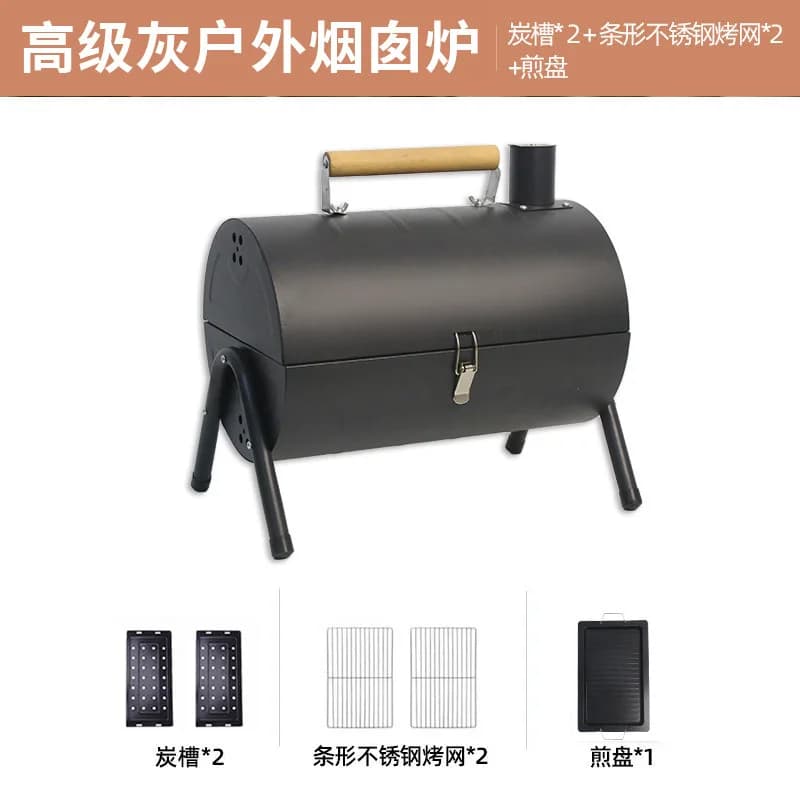 Barbecue pour usage domestique, friture et grillades, portable pour le camping en plein air, barbecu