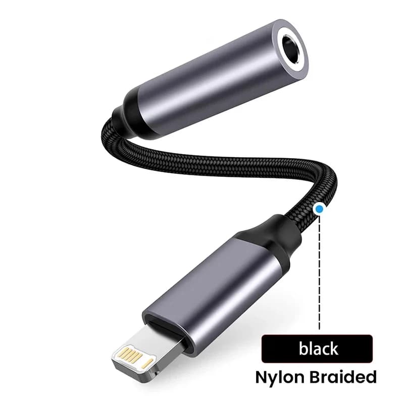 Câble Jack AUX 3.5mm, Interface d'éclairage à 8 broches vers adaptateur casque AUX, séparateur de co