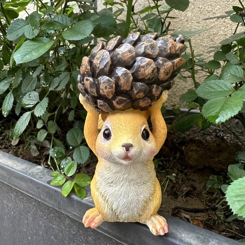 Ornements d'animaux d'écureuil de dessin animé, Sculpture décorative de paysage extérieur, jardin, c