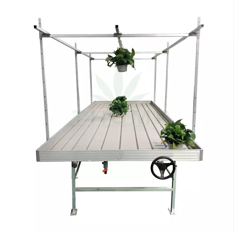 Équipement d'agriculture en serre à bancs roulants à flux et reflux
