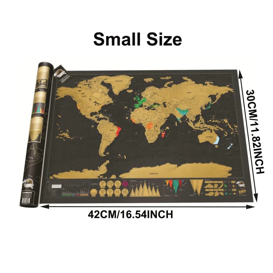 Carte à gratter | Carte de voyage et cartes du monde à gratter | X-Large à gratter des cartes du