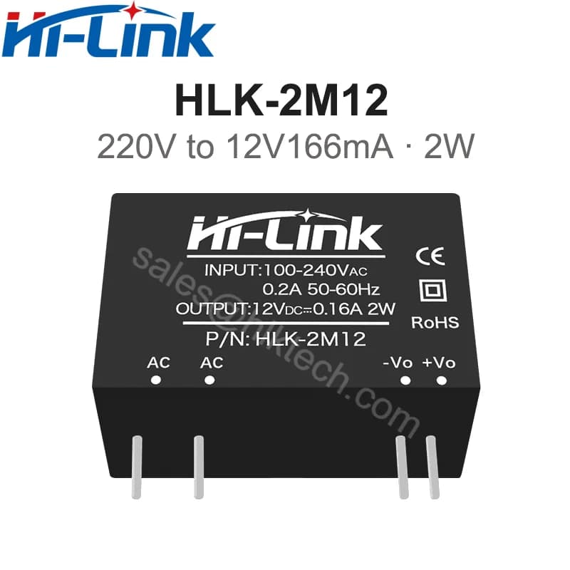 HLK-2M12 10 pcs/lot Alimentation technique Hi-Link 2W AC DC 220V 3V/5V/9V/12/15/24V-Fournisseur agré