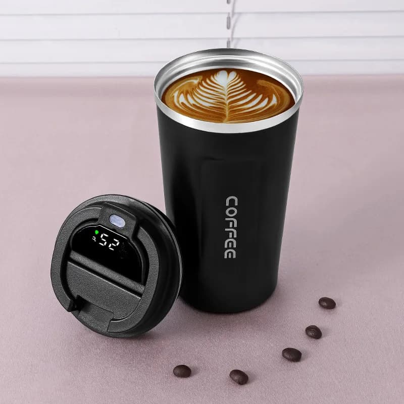 Tasse à café isolée pour voiture, tasse de voyage en acier inoxydable, couvercle anti-fuite, Portabl