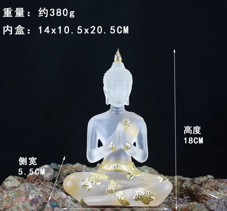 Statue de bouddha d'asie du sud-est de Style Zen thaïlandais, décoration artisanale en résine de gla