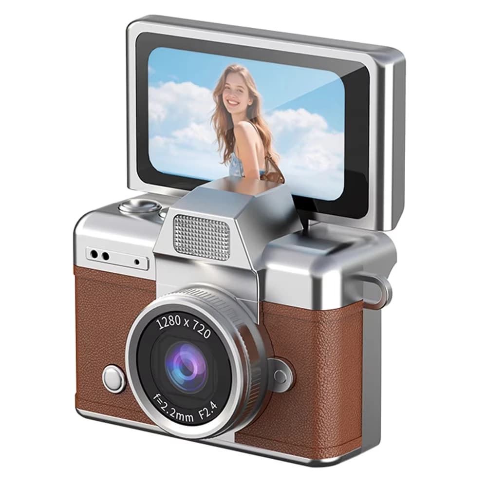 Caméra porte-clés Ourlife avec écran rabattable de 1,47 pouce, mini caméra numérique rétro CCD HD, t