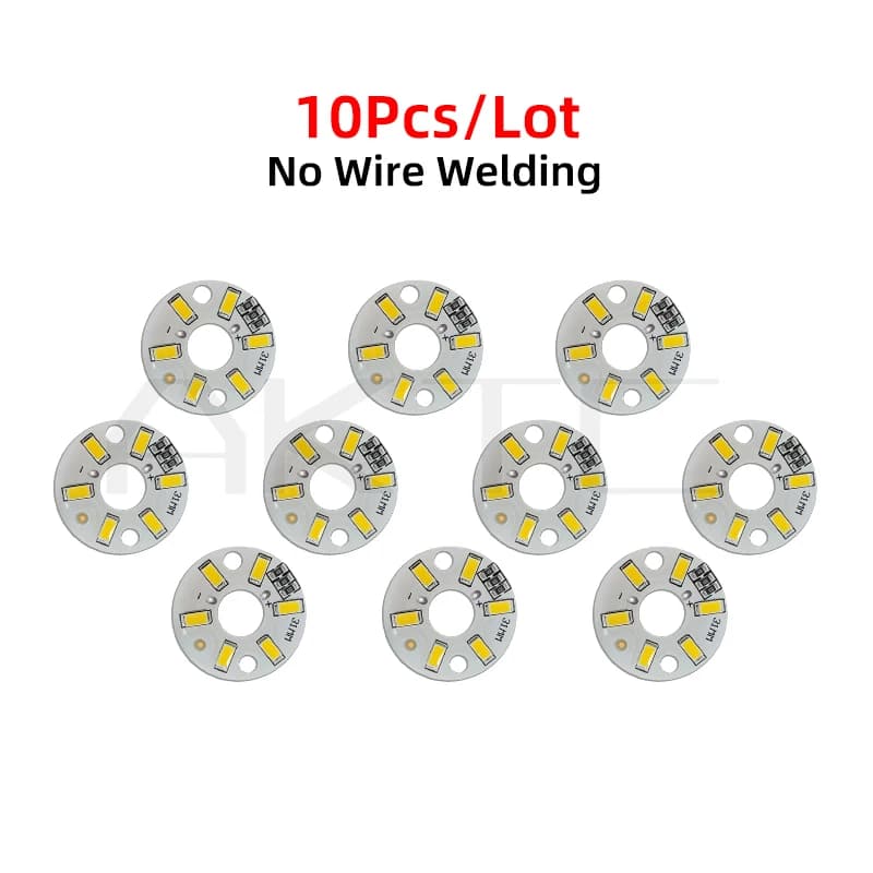 Panneau lumineux LED 5V 3W 6 LED SMD5730, 10 pièces, ampoule ronde, Source de lampe Dia 31mm rouge/v