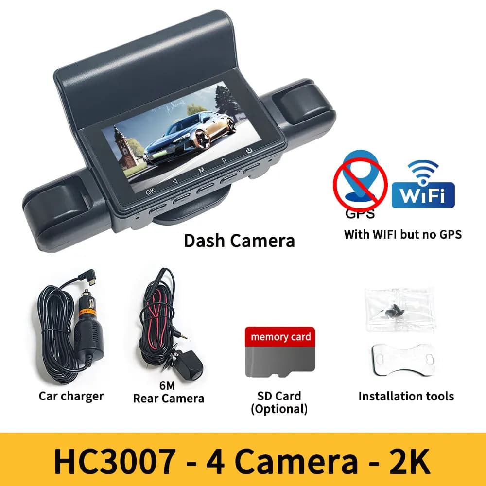Dashcam 4K auto pour Sony 6.0F enregistreur vidéo à grande ouverture WIFI CarDVR 4 objectif caméra d