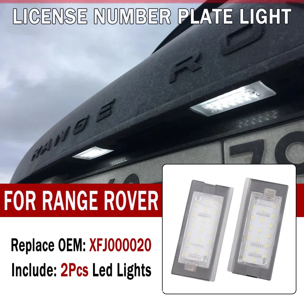 2 feux de plaque d'immatriculation LED blancs pour voiture, pour Land Rover Range Rover L322 2003 20