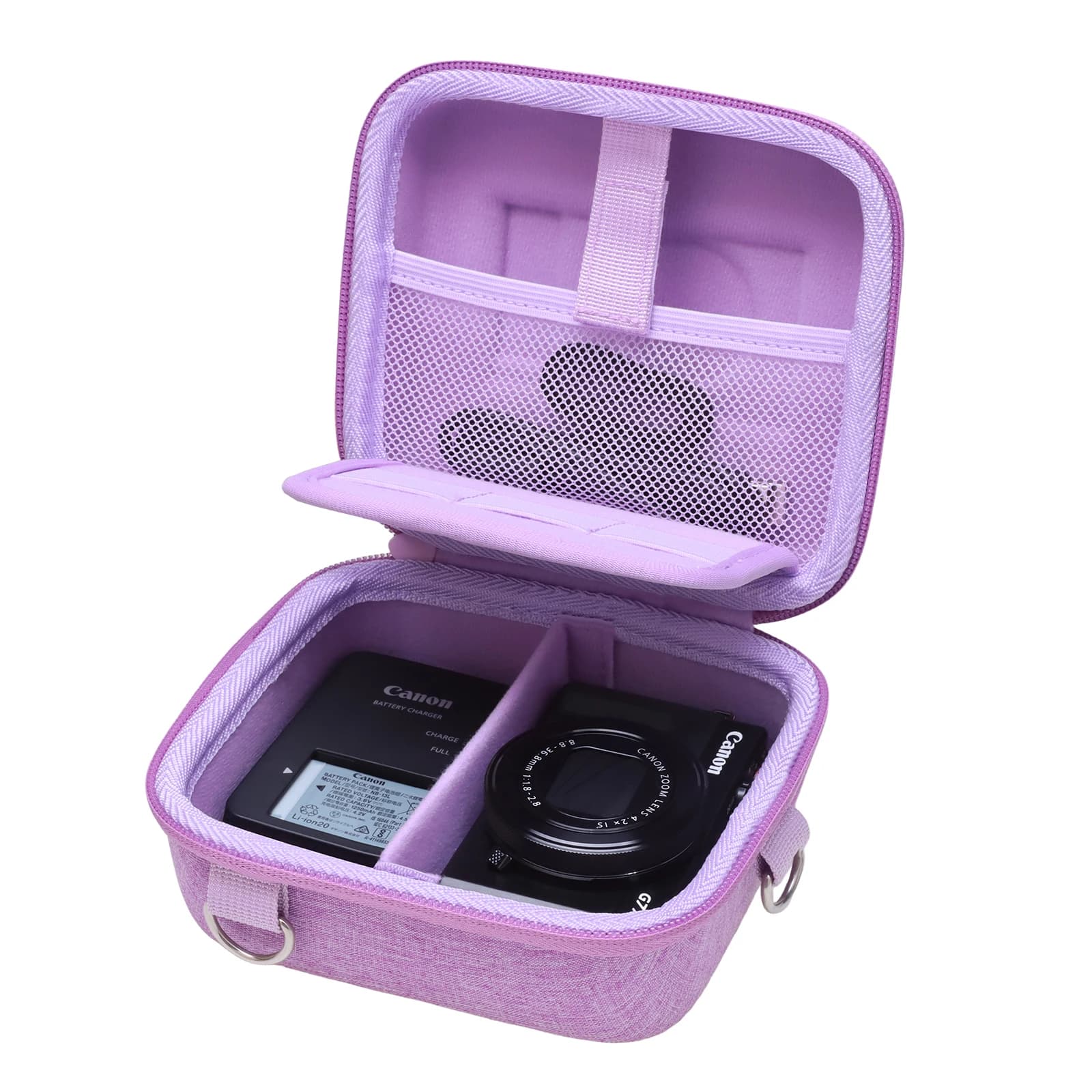 Étui LTGEM compatible avec Canon PowerShot G7 X Mark II/G7 X Mark III/SX740/SX720 4K, violet (boîtie