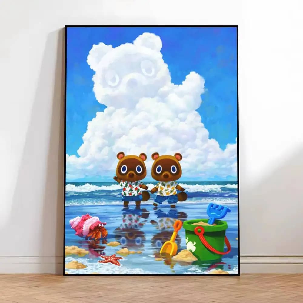Affiches de dessins animés Animal Crossing, impression HD, décoration murale Vintage pour la maison,