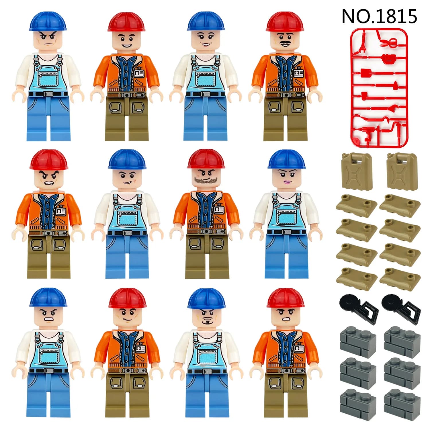 M8123 travailleurs de la construction, ingénieurs urbains, enfants et enfants assemble petits jouets