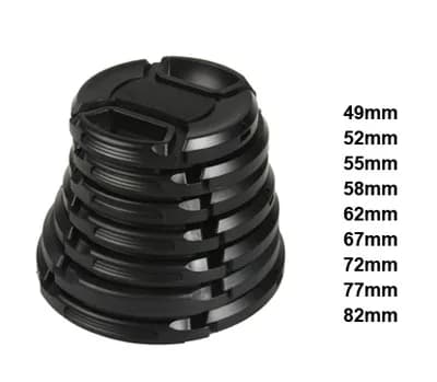 Lot de 10 capuchons de protection pour objectif d'appareil photo reflex numérique DSLR 49mm 52mm 55m