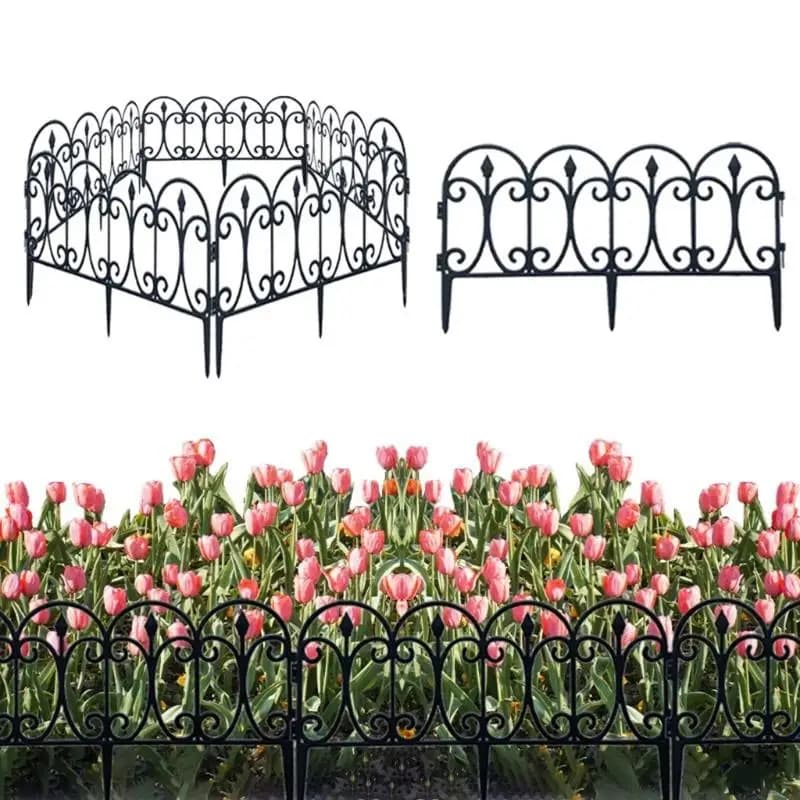 Clôture décorative de jardin, barrière extérieure antirouille en fil métallique, clôture pliante pou