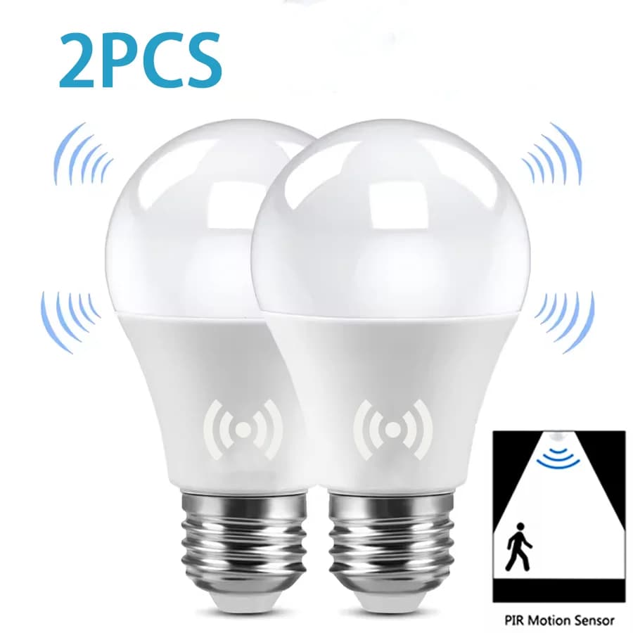 Ampoule LED E27 12W avec capteur de mouvement Radar, 220V, blanche, fonctionne dans la nuit, marche