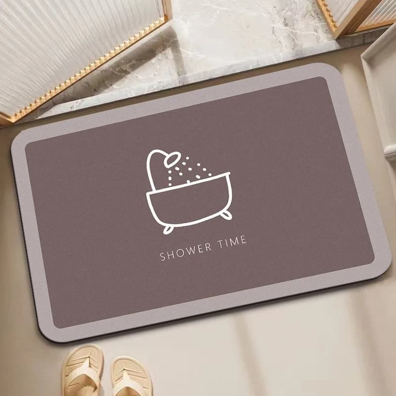 Tapis de sol moderne minimaliste en terre de diatomées, absorbant et antidérapant, pour salle de bai