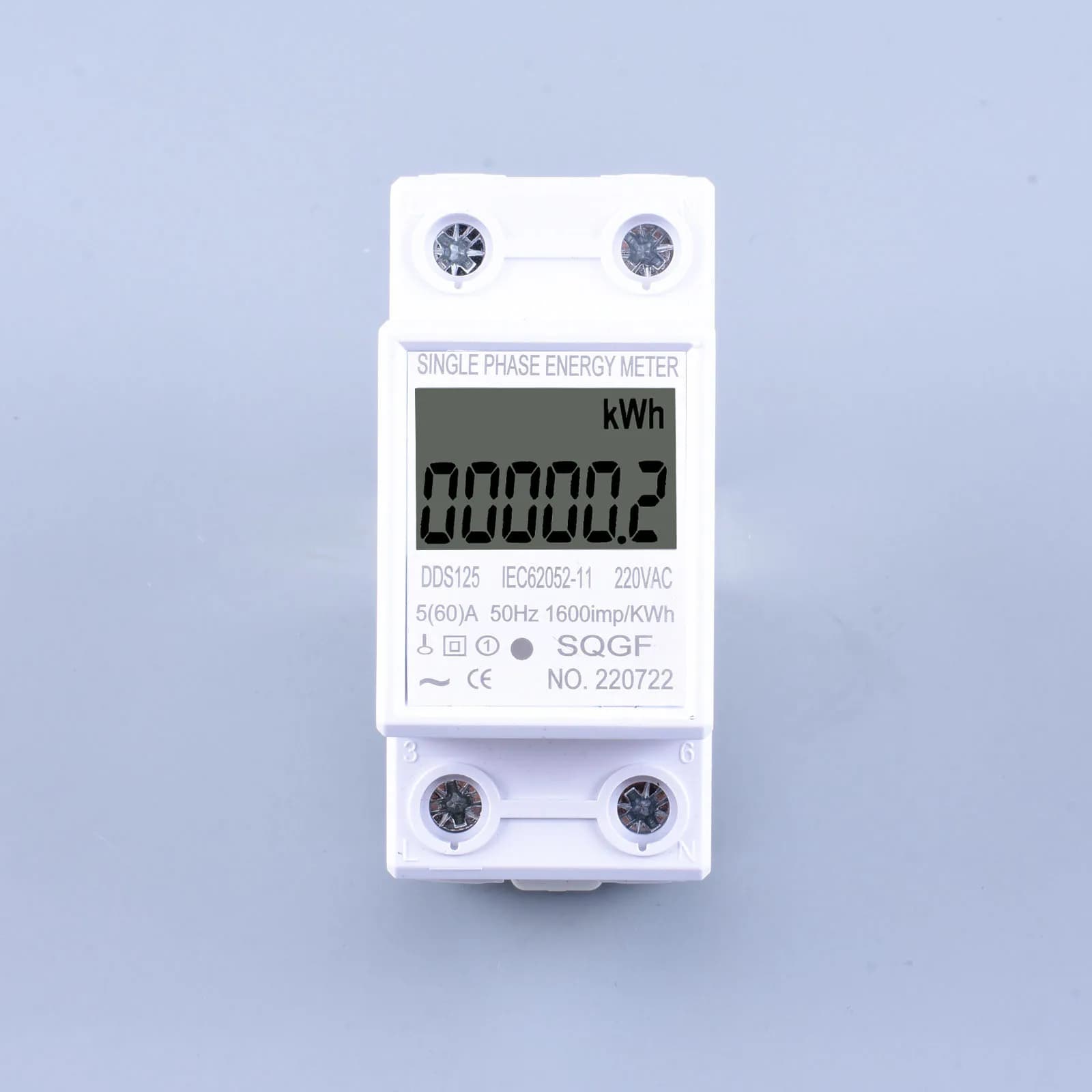 Compteur de consommation d'énergie à affichage numérique LCD domestique, monophasé, Watt, wattmètre