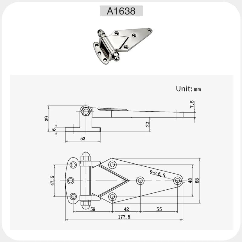 Charnières robustes en acier inoxydable pour armoires industrielles, charnières hydrauliques pour po