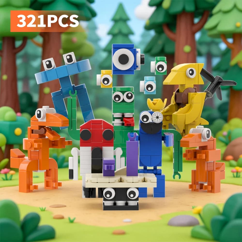 Ensemble de blocs de construction sur le thème du jeu de survie Horror Rainbow Monster, jouet modèle