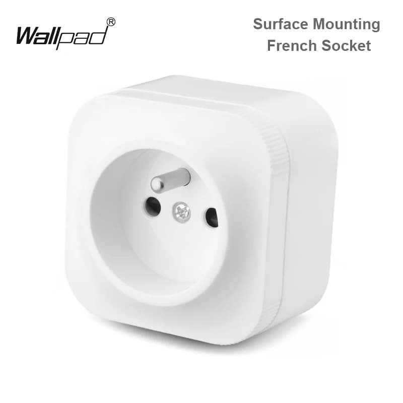 Prise électrique murale à Surface française européenne, matériau Abs 1, 2 boutons, 1, 2 voies, inter