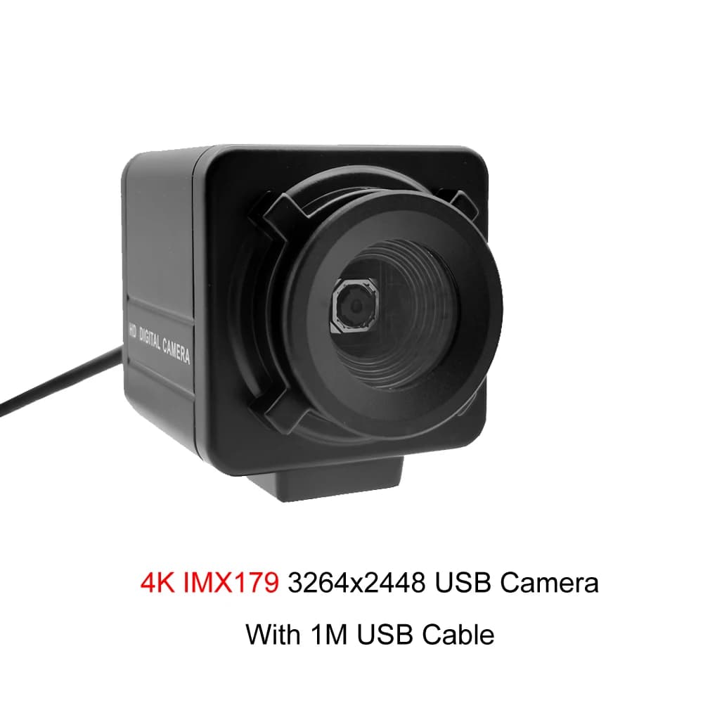 Webcam USB industrielle 12MP IMX362/4K IMX179, Mini caméra USB en métal à mise au point automatique,